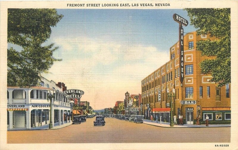 Postcard Nevada Las Vegas Fremont Street Autos Boulder Teich 23-9163