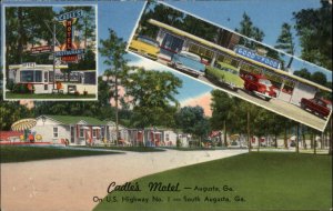 Augusta Georgia GA Cadle's Motel Route 1 Classic Cars Roadside Vintage Postcard