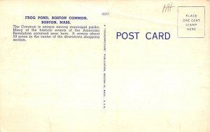 Frog Pond Boston, Massachusetts Postcard