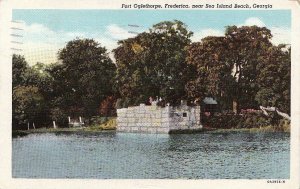 Postcard Fort Oglethorpe Frederica near Sea Island Beach Georgia