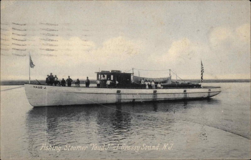 Wildwood New Jersey NJ Boat, Ship GRASSY SOUND Steamer c1910 Postcard