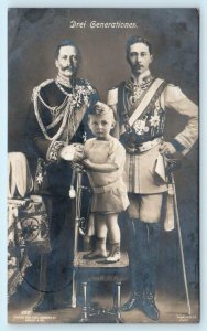 RPPC  German Royalty KAISER WILHELM Drei Generationen 3 Generations Postcard 