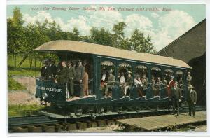 Mt Thom Incline Railroad Car Holyoke Massachusetts 1910c postcard