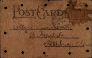 Worcester Massachusetts MA Post Office Real Leather Novelty c1910 Postcard