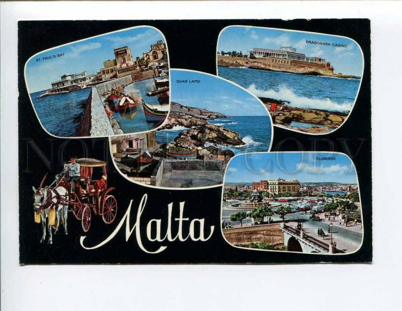 287710 MALTA Sovenir Old photo collage postcard