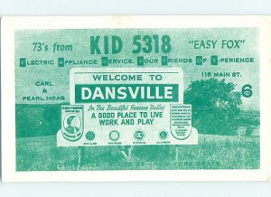 Pre-1980 RADIO CARD - Dansville - Near Bath & Hornell & Geneseo NY AH2261