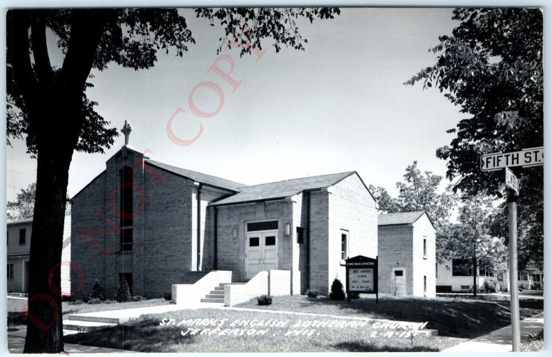 c1940s Jefferson, WI RPPC St. Marks English Lutheran Church Real Photo PC A114