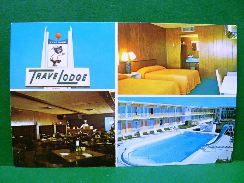 Postcard FL Lake Park Travelodge Motel near Palm Beach