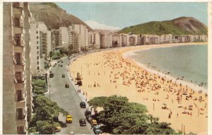 Vintage Copacabana Beach Rio de Janeiro Postcard Brazil Tradimex 1950s-60s