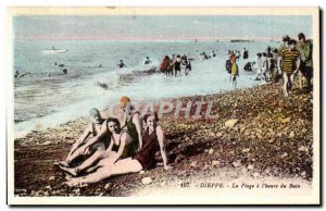 Old Postcard Dieppe La Plage the time of the Bath Women Bathers