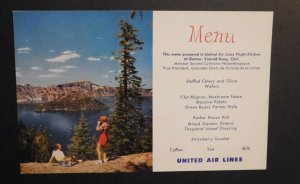 Mint Postcard United Airlines Denver Flight Kitchen Crater Lake Oregon USA