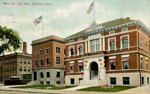 CT - Ansonia. Main Street, City Hall