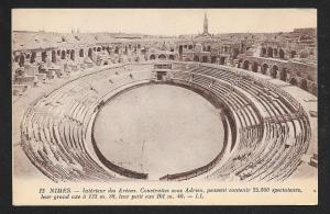 Ancient Arena Interior Nimes France unused c1910's