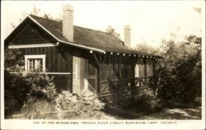 French River Chalet Bungalow Camp Ontario Real Photo c191...