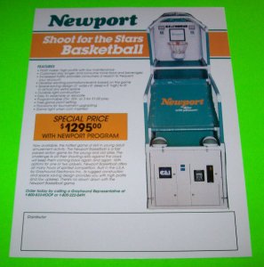 Newport Basketball Arcade Flyer Original Vintage Hoops Promo Artwork 8.5 x 11