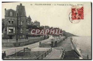 Old Postcard Villers Sur Mer The walk to the dike