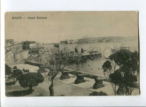 3034201 MALTA Grand Harbour view ships & guns Old PC