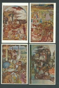 1951 Diego Rivera Packet Of 16 Frescoes In Mexico Complete Set Outer Cover Aged-