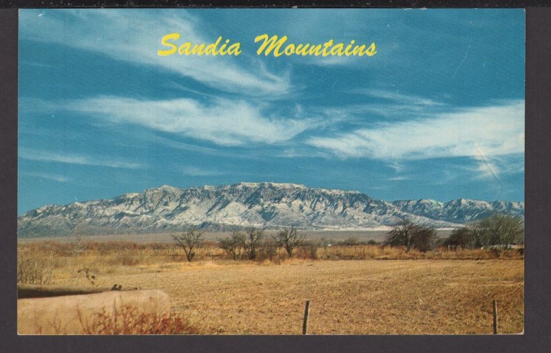 New Mexico Albuquerque - Majestic Snow Covered Sandia Mountain Range - Chrome