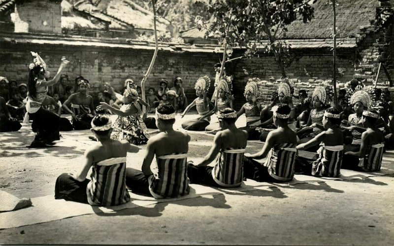 indonesia, BALI, Native Djanger Dance (1930s) Sagami RPPC Postcard