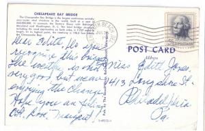 Chesapeake Bay Bridge Tunnel 20 Mile Long Virginia Postcard