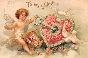 Artist Ellen Clapsaddle Valentines Day 1909 postal marking on front