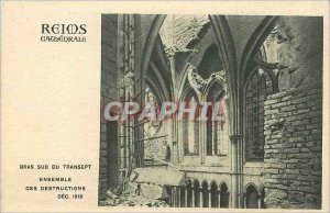 Old Postcard Reims cathedral Arm South Transept of Destruction Together Decem...