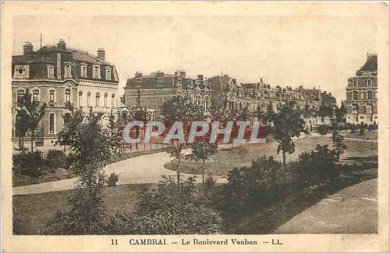 Old Postcard Cambrai on Boulovard Vauban LL