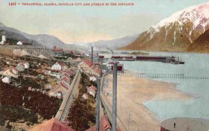 Treadwell Alaska Douglas City Juneau in Distance 1910c postcard