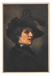 Artist Painting Rembrandt Self Portrait as an Officer Gestel & Zn Postcard