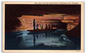 Mid-1900s Echo River 360 Feet Underground in Mammoth Cave, Kentucky Postcard 
