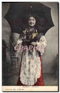 Old Postcard Alsatian Alsace Folklore