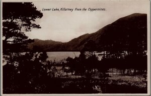 VINTAGE KILLARNEY IRELAND LOWER LAKE COPPERMINES REAL PHOTO RPPC POSTCARD 34-244