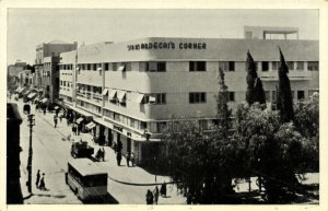 israel palestine, TEL-AVIV, Mordecai's Corner, Bus (1940s) Czech Publ. Postcard