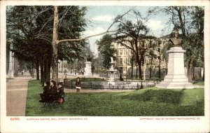 Savannah Georgia GA Chippewa Square Monument c1910 Detroit Publishing Postcard