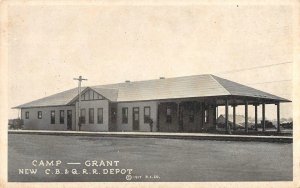 Camp Grant, CB & Q Railroad Depot, Rockford, Illinois 1917 Vintage Postcard