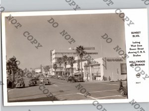 c1945 Sunset Blvd Gower Street CBS Studios HOLLYWOOD California CA Frasher RPPC