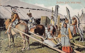 J78/ Interesting Postcard c1910 Buffalo Bill Wild West Show Native Indians 173