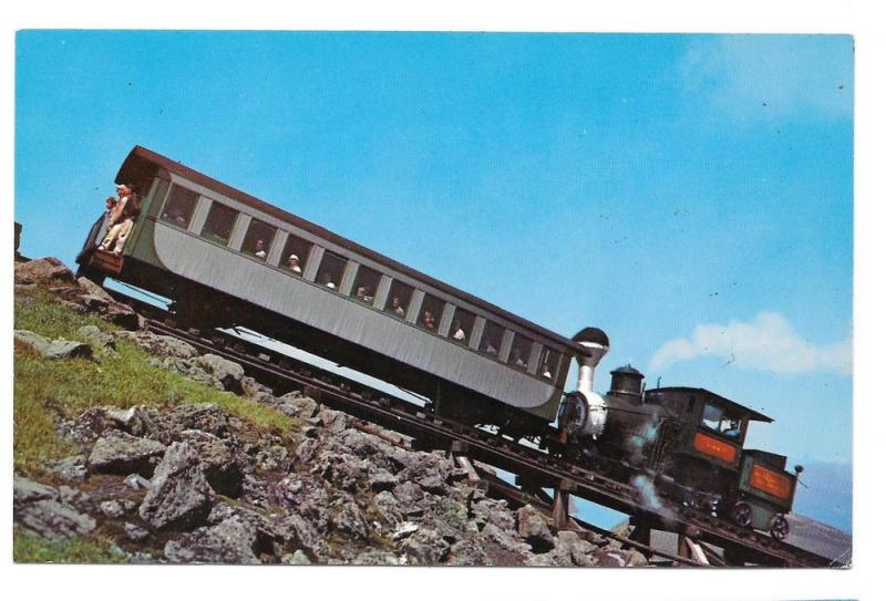 NH White Mountain Cog Railway Mt Washington Train Postcard