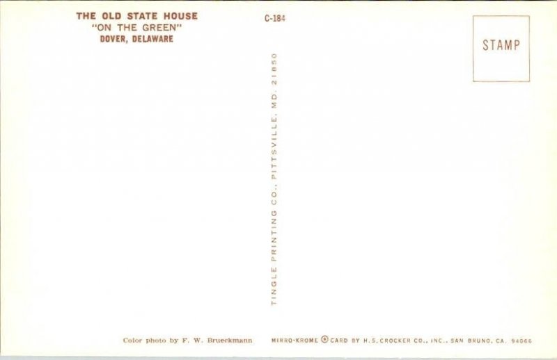Dover Delaware The Old State House on the Green - Postcard
