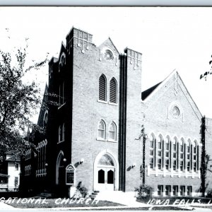 c1950s Iowa Falls, IA RPPC Congregational Church Building Photo Postcard A103