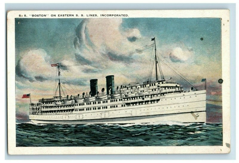 1920s S.S. Boston Eastern Steam Ship Lines Steamer Vintage Postcard P94 