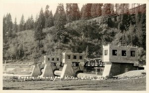 RPPC Postcard Eugene Municipal Water Works Dam Lane County