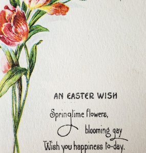An Easter Wish 1900-1910s Postcard Springtime Flowers Art Theme PCBG6E