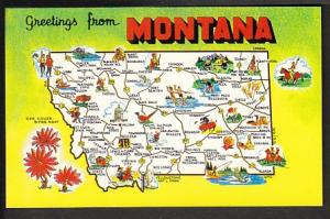 Montana Map Post Card PPC451