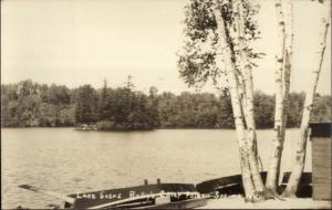 Poland Springs ME Rolly's Camp Lake Scene c1940s Real Photo Postcard