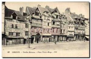 Old Postcard Lisieux Old houses Place Victor Hugo