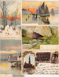 BELGIUM 77 Vintage Litho Postcards pre-1910 (L2914)