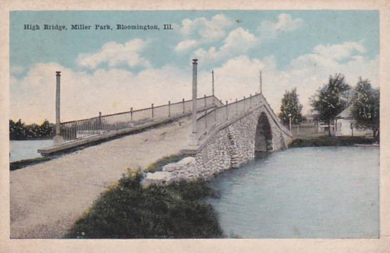 Illinois Bloomington High Bridge In Miller Park 1920