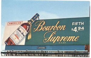 Advertising Postcard Painted Displays Sell Bourbon Supreme Philadelphia PA